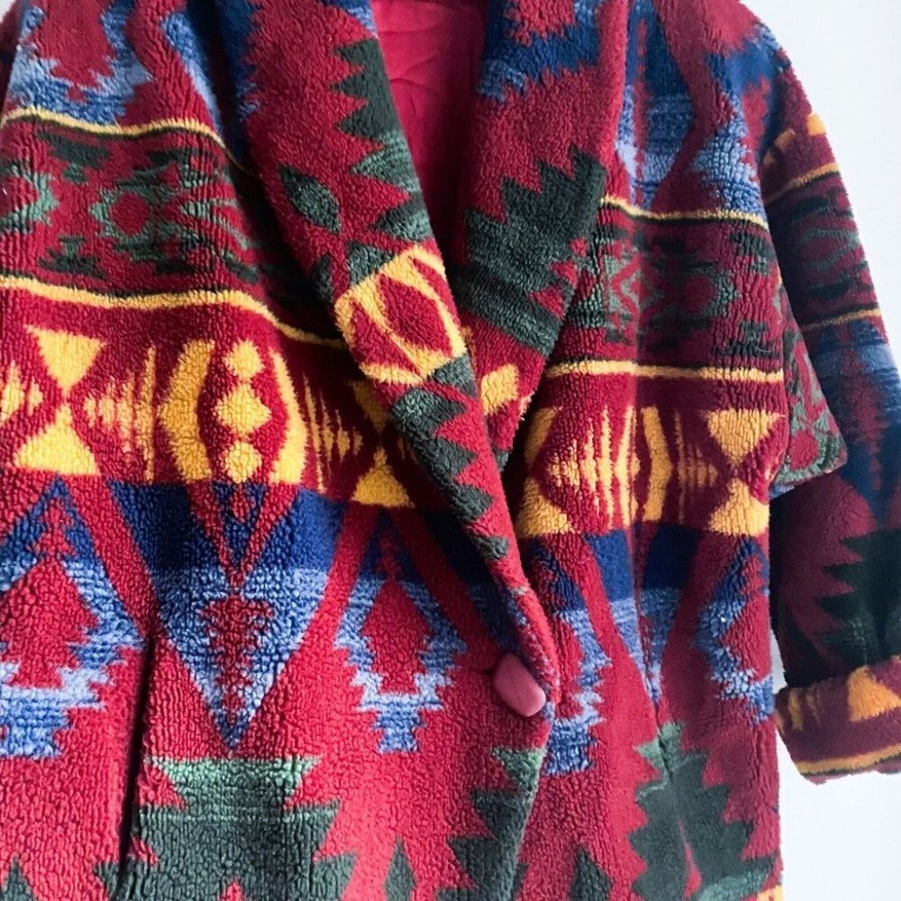 Colorful Geometric Teddy Jacket - Picture 5 of 10